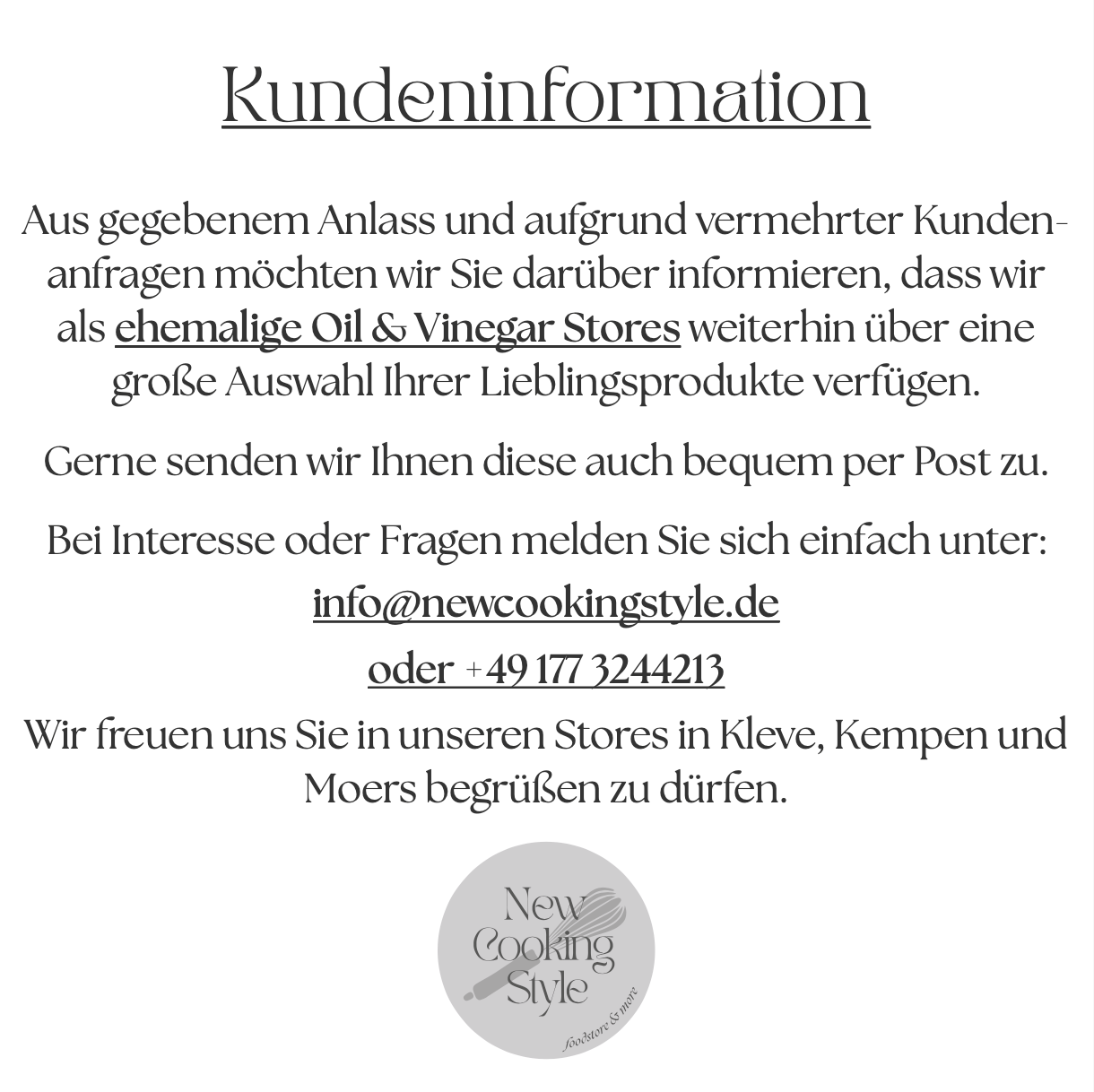 Kundeninformation_ehemaliger-Oil-Vinegar_Produkte-Oil-Vinegar_New-Cooking-Style